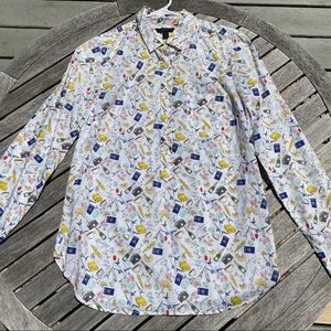 J. Crew Paris Print Button Down
